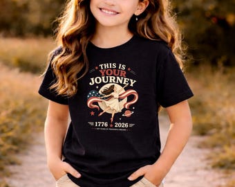 his Is Your Journey Kids Shirt, Patriotic Girl Tee 1776 2026, Youth Freedom Dreams Shirt, 4th of July Kids Outfit, Matching Family Set