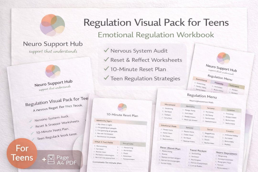 Teen Emotional Regulation Workbook | Anxiety Coping Skills, Nervous ...