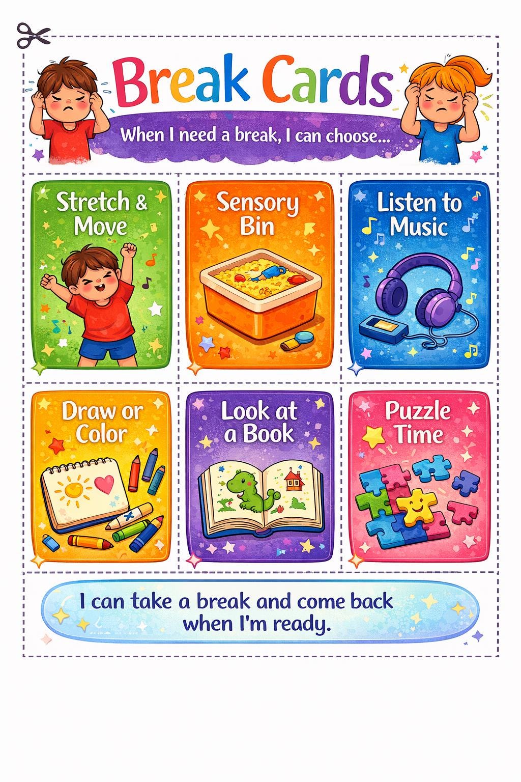 I Need a Break Cards | SEN Communication Visual Supports | Autism, ADHD ...