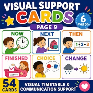 Tarjetas de "Ahora y después" para la escuela, Tarjetas de horario visual, Apoyo para el autismo, Apoyo para el TDAH, Materiales visuales para el aula, Recursos para necesidades educativas especiales, Tarjetas de comunicación