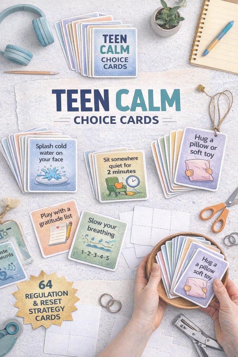 Teen Emotional Regulation Cards | Anxiety & Coping Skills for Teens ...