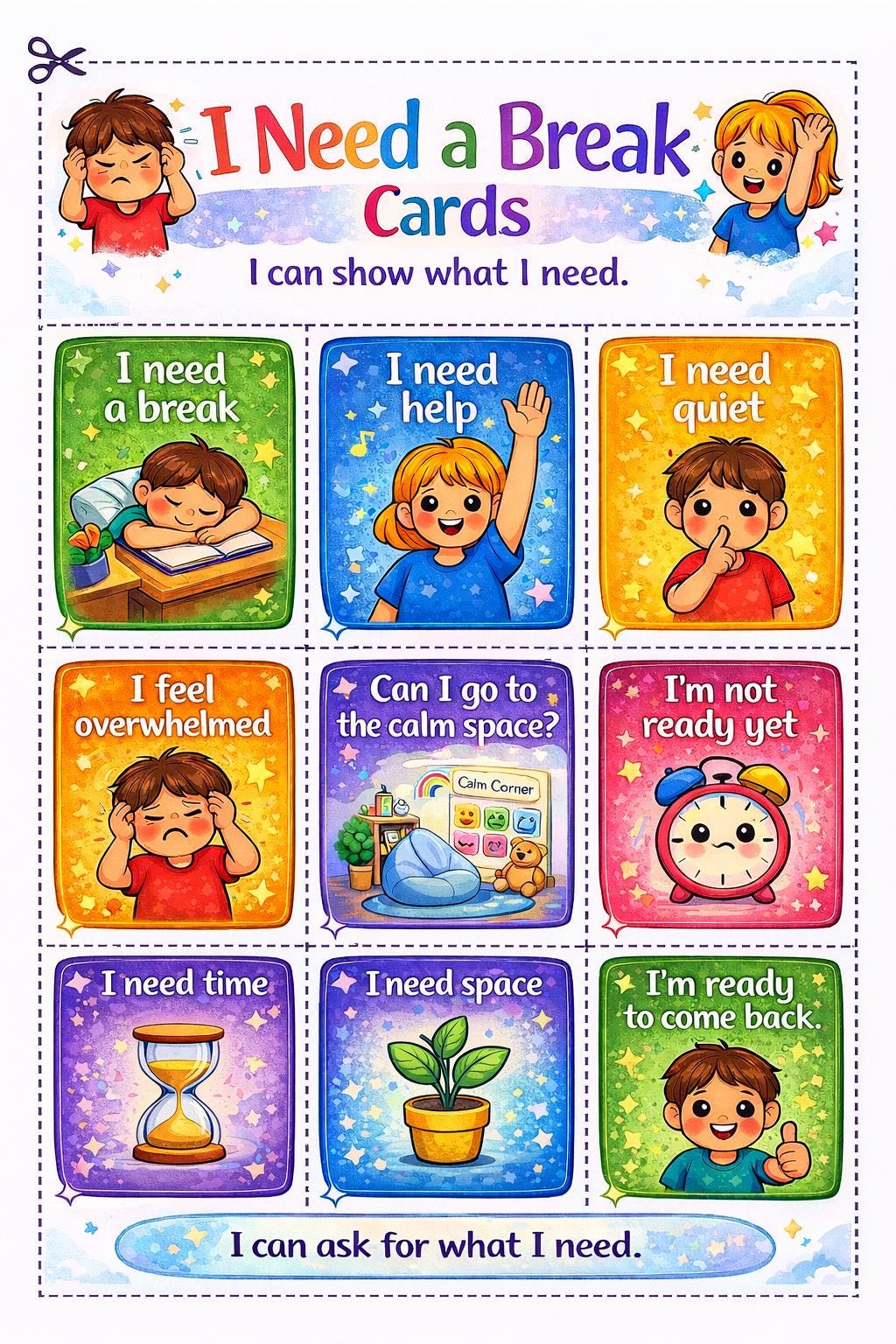 I Need a Break Cards | SEN Communication Visual Supports | Autism, ADHD ...