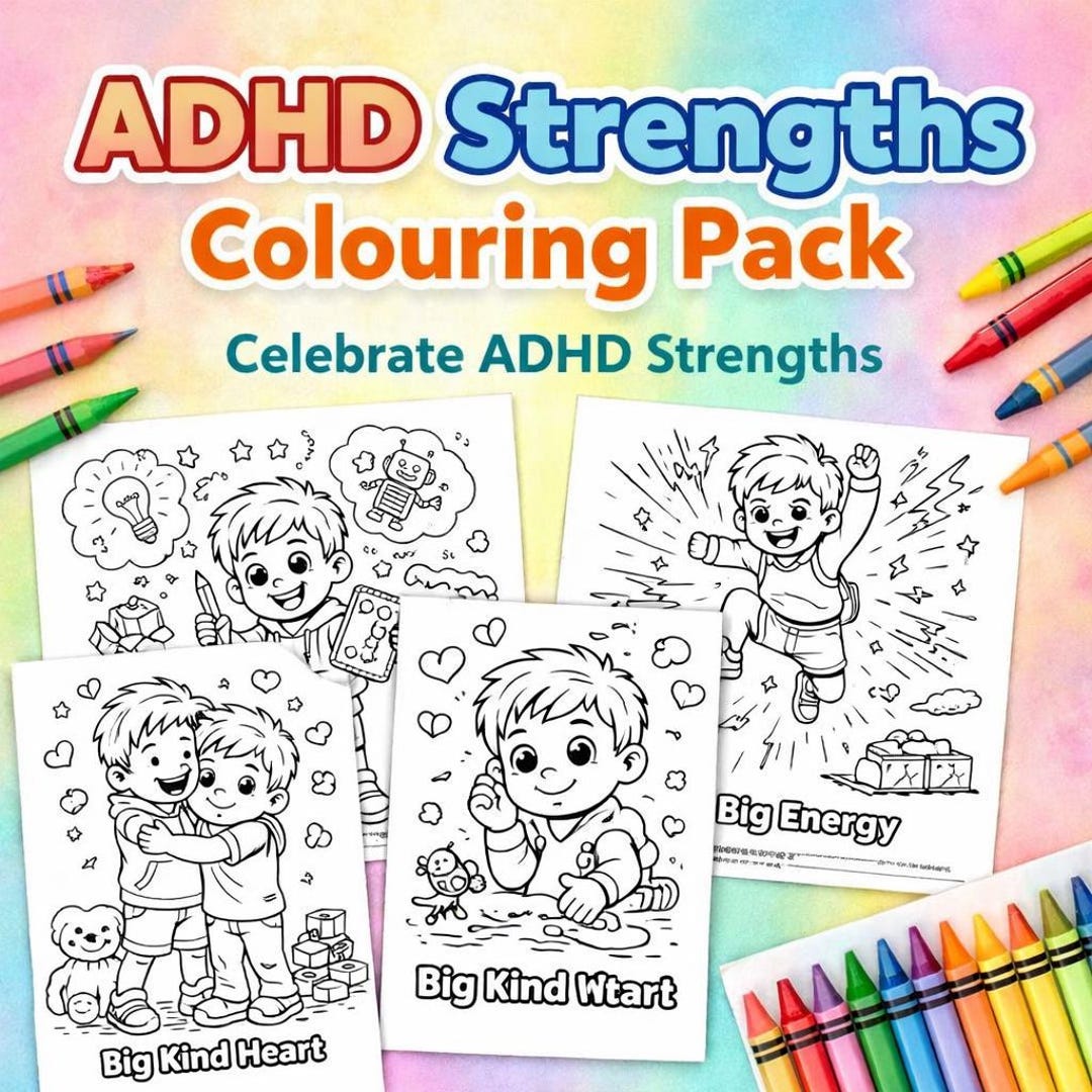 ADHD Colouring Pages for Kids | 14 Page Confidence & Self Esteem ...