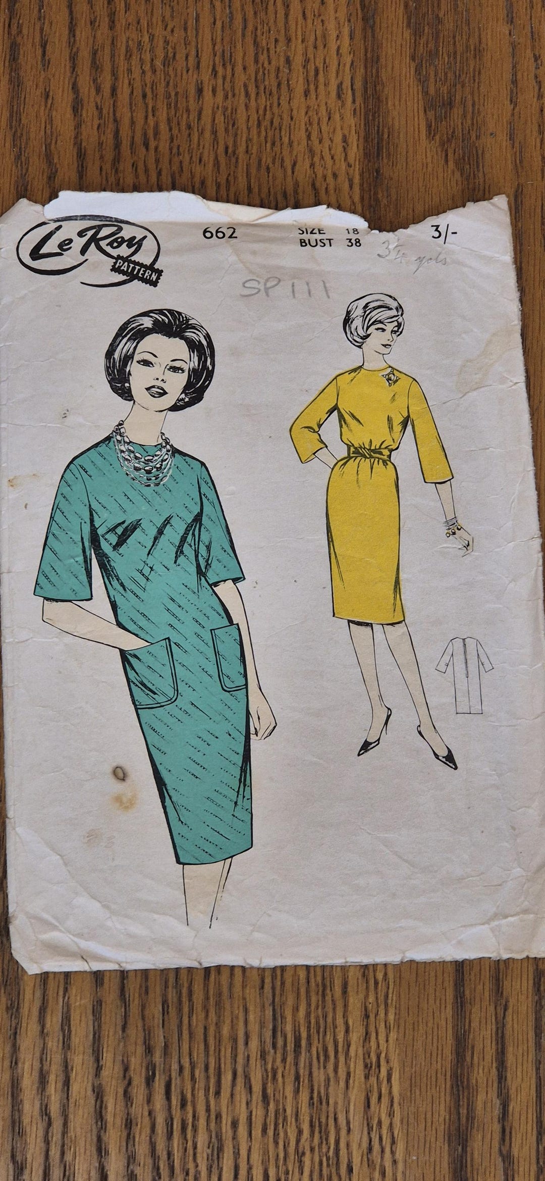 1950s Vintage Day Dress Sewing Pattern - Le Roy Patterns 662 - Etsy