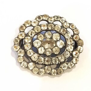 Rare black dot paste brooch. georgian 1700s silver.