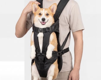 Hands-Free Dog Carrier Backpack | Small Pet Travel Chest Bag, Breathable Nylon