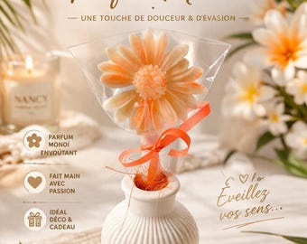 Flower-shaped fondant gift set in its vase
