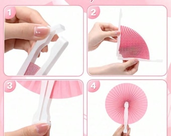 Custom Round Hand Fan with Text, Personalized Wedding Fan, Folding Party Fan, Bridal Shower Fan, Wedding Decor Fan, Guest Favor Fan