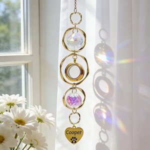 Haustier-Denkmal Suncatcher, individuelle Asche Anhänger, Hund Katze Erinnerung Geschenk, Garten & Home Decor