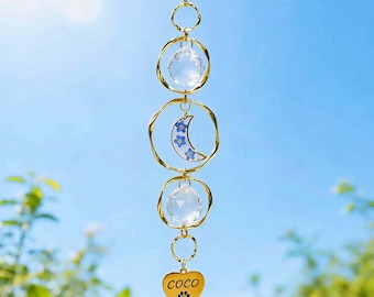 Pet Memorial SunCatcher, Forget Me Not Flower Keepsake, Custom Rainbow Bridge Suncatcher, Dog Remembrance Gift, Cat Loss Sympathy Gift