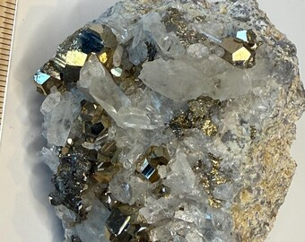 Pyrite Slice with Browns and Blues, Natural Stone Specimen