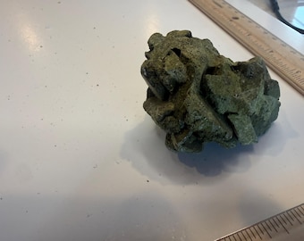 Green Basalt Crystal Slice, Natural Stone Specimen for Display