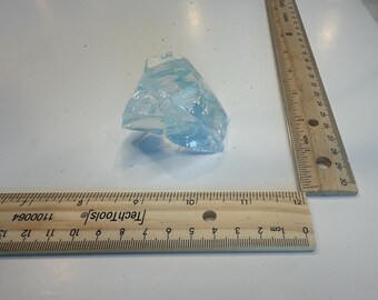 Opalite Slice, Transparent Blue Ice-Like Agate Specimen