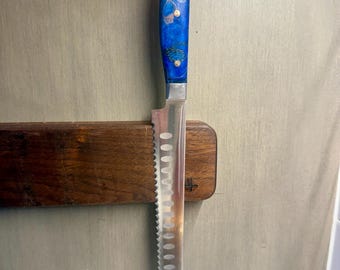 Handmade bread, knife