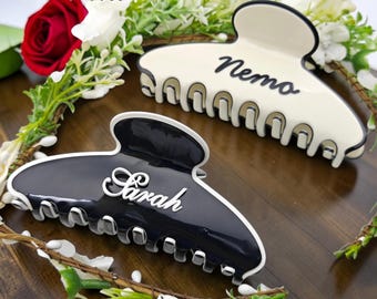 Pinza para el cabello con nombre personalizado, accesorio de moda de acrílico personalizado, regalo para damas de honor