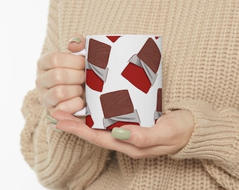 チョコレートバー柄マグカップ｜キャンディココアのイラスト入りセラミックマグカップ