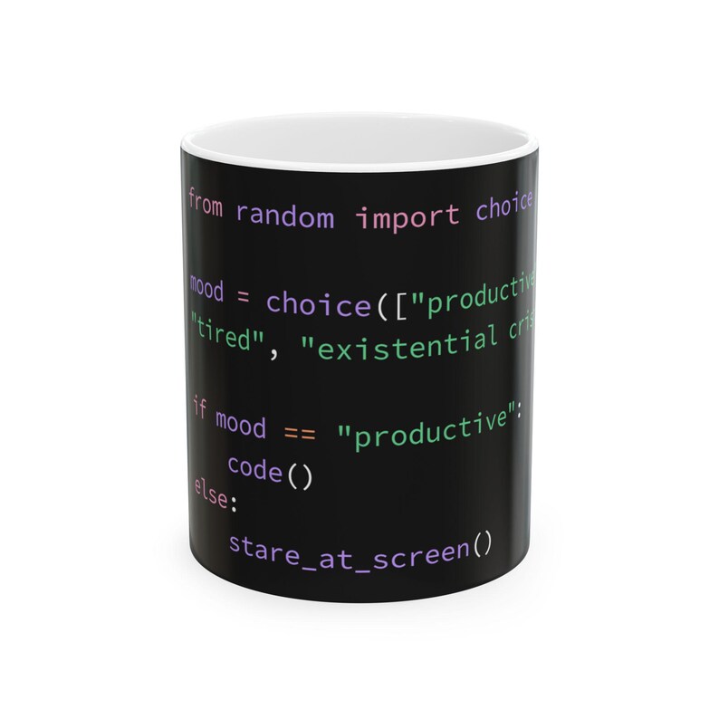 Python Code Mug | Funny Programmer Ceramic Coffee Cup image 2