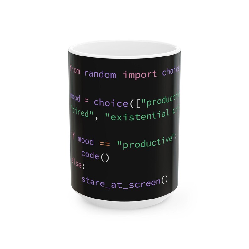 Python Code Mug | Funny Programmer Ceramic Coffee Cup image 3
