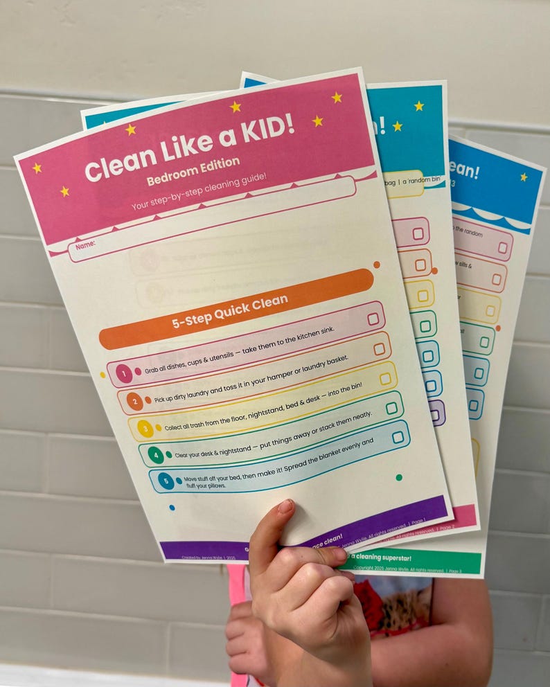 Quick Guide Checklist Kids Bedroom Clean Chart – Step-by-step Guide (digital Download) - Etsy
