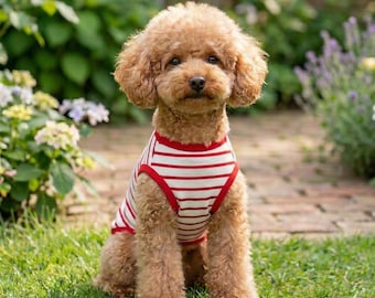 Striped Dog Shirt, Lightweight Summer Vest, Sleeveless Pet Apparel