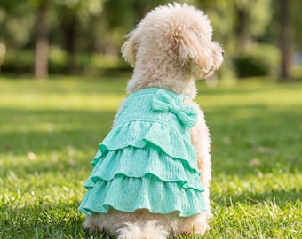 Polyester Ruffle Pet Dress, Small Dog Summer Outfit, Puppy Clothes