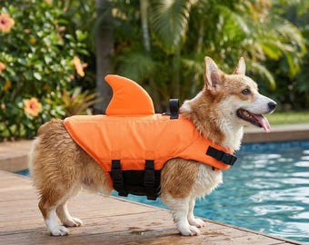 Dog Life Jacket Shark Fin | Pet Swimming Vest for Pool & Beach