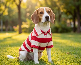 Striped Dog Polo Shirt Breathable Summer Pet Apparel for Small Dogs