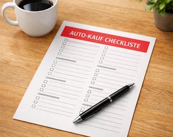 Auto Kaufen Checkliste PDF 2026, Gebrauchtwagen Checklist, Auto Kaufberatung, 4 páginas, Sofort Descargar