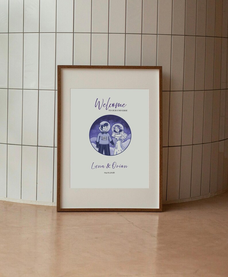 Celestial Wedding Welcome Sign Template, Editable Canva Sign, Moon ...