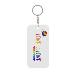Love Is Love rainbow keychain charm | Spanish script keychain charm I llavero lgbtq
