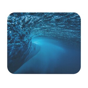 Ocean Wave Mouse Pad | Blue Surf Underwater Wave Rectangle