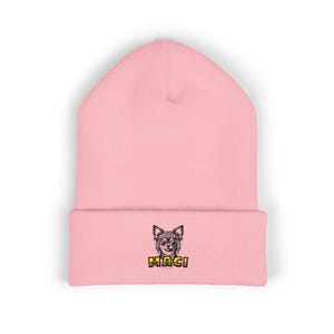 Embroidered Small Dog Face beanie | Cuffed Beanie I Maci Beanie
