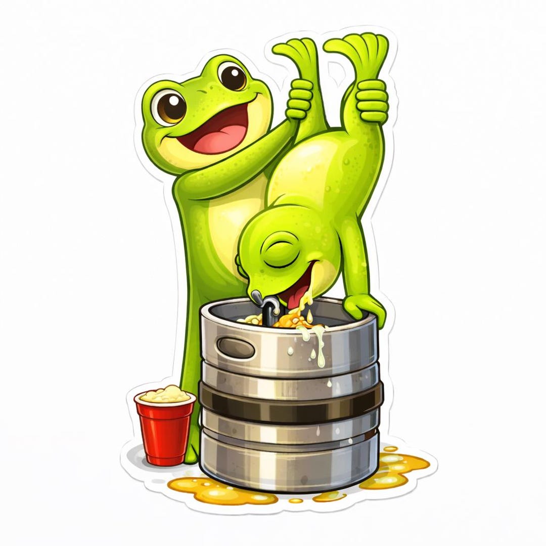 Kerg Stickers Funny Keg Stand Party Frog Sticker – Premium Vinyl Sticker - Etsy