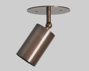 Brass Cylinder Spot Light - Adjustable Flush Mount