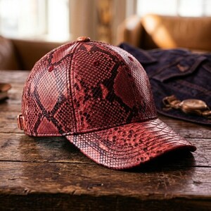 Trendig ormmönstrad läderkeps ormskinn djurmönstrad streetwear-hatt unisex modeaccessoar