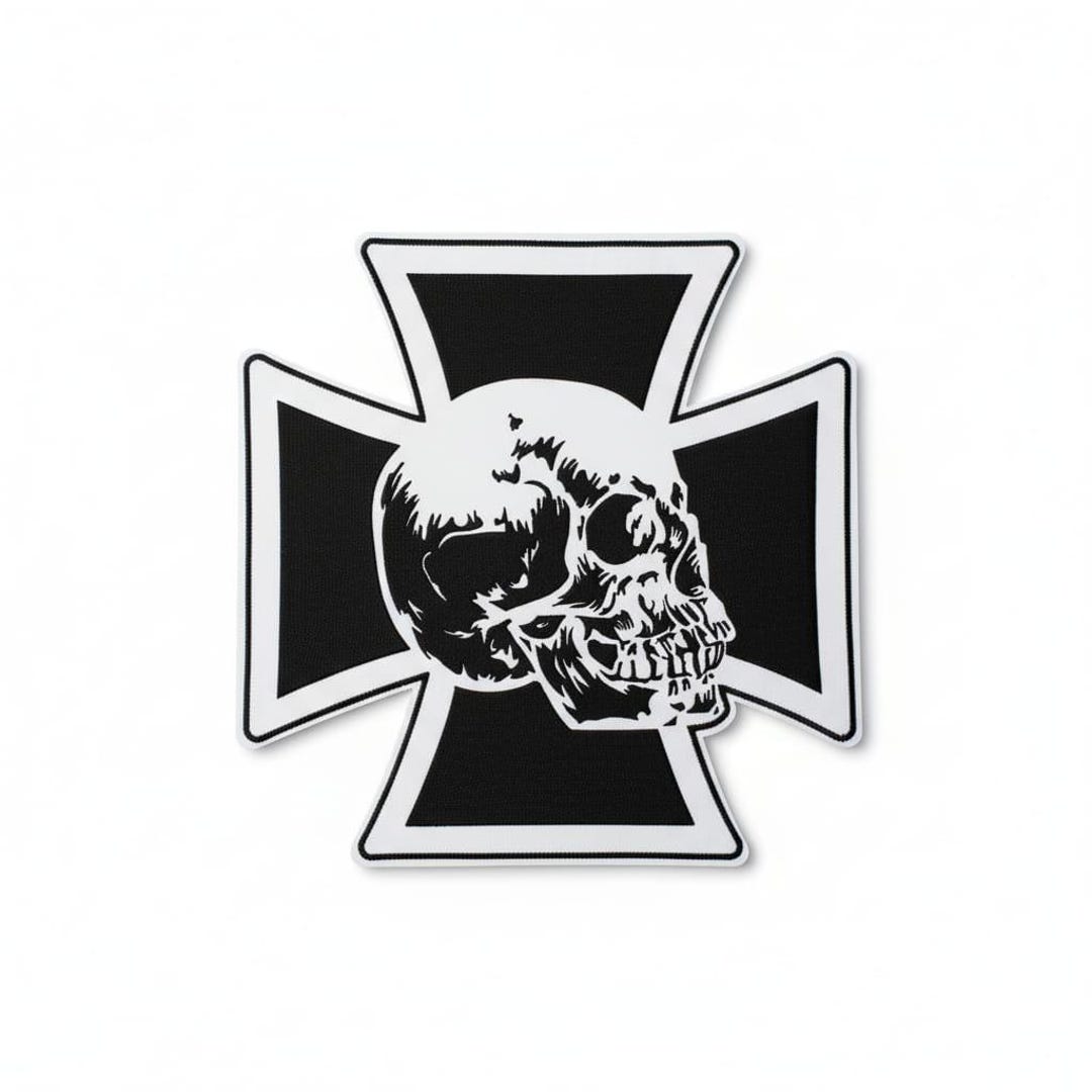 Skull Iron Cross Back Patch 14 Inch Large Biker Patch Motorcycle Vest ...