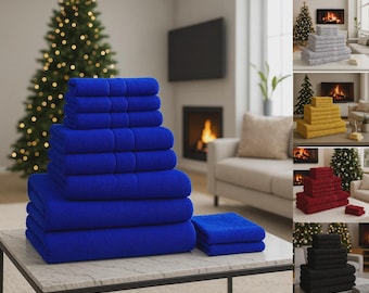 8 Piece Towel Hotel Quality 100% Egyptian Cotton Face Hand Bath Towel Bale Set