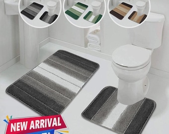 Non Slip Bath Mat Extra Large Bathroom Rug Water Absorbent Toilet Pedestal Mat