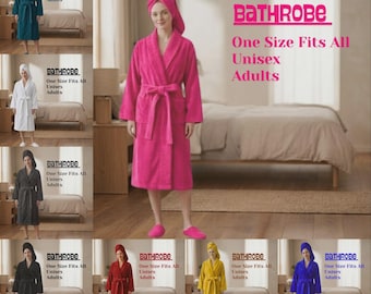 Luxury 100% Unisex Egyptian Cotton Soft Terry Towelling Bath Robe Dressing Gown