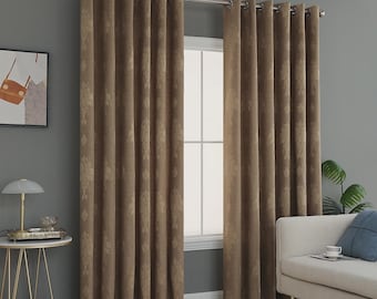 Virginia Jacquard Ring Top Eyelet Curtains Fully Lined Living Room Window (Pair)