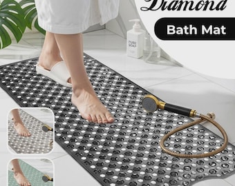 Extra Large Bath Mat Non Slip Bathtub Anti Mold Strong Suction Rubber Shower Mat