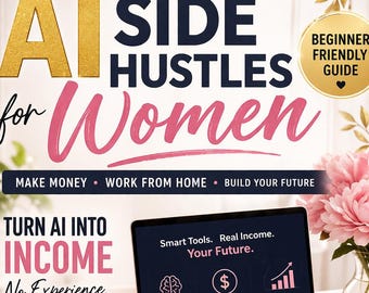 Trabajos secundarios con IA para mujeres / Guía para principiantes sobre ingresos pasivos (Descarga digital)