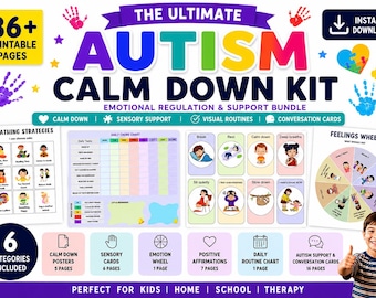 Kit para calmar a personas con autismo / Paquete de regulación emocional (Descarga digital)