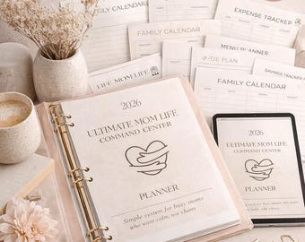 Mom Life Command Center Planner | Busy Mom Organizer-bundel (pdf)