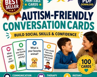 Gesprekskaarten autisme | Oefening sociale vaardigheden, communicatieactiviteit (pdf-download)