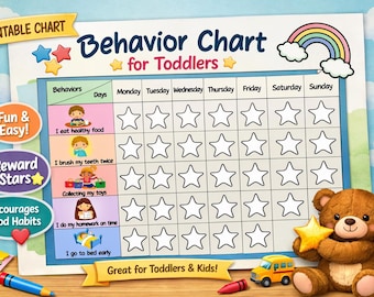 Tabla de comportamiento de niños pequeños / Rastreador de recompensas imprimible (PDF)