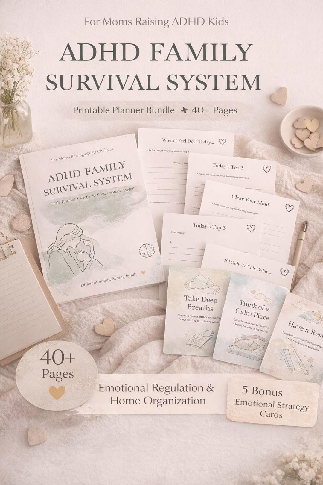 ADHD Family Survival System | Printable Planner, PLUS Bonus Emotional ...
