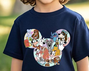 Dogs Disney Shirt, Vintage Disney Dogs Shirt, Disney Dog Mom & Lovers, Magic Kingdom Shirt, Disney Animals Shirt, Kids Dog Lover T-Shirt,
