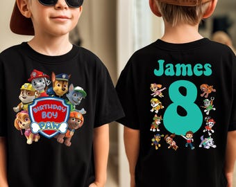 Patrol Custom Birthday Boy/Girl Shirt, Custom Family Patrol, Family Matching Birthday Shirt, Personalized Birthday Shirt, Paw Birthday Party