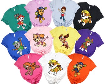 Patrol Kids All Characters Shirt, Cute Patrol Tees, Toddler Youth, Ryder Chase Marshall Skye Rubble Rocky Zuma Everest Tracker Liberty Rex
